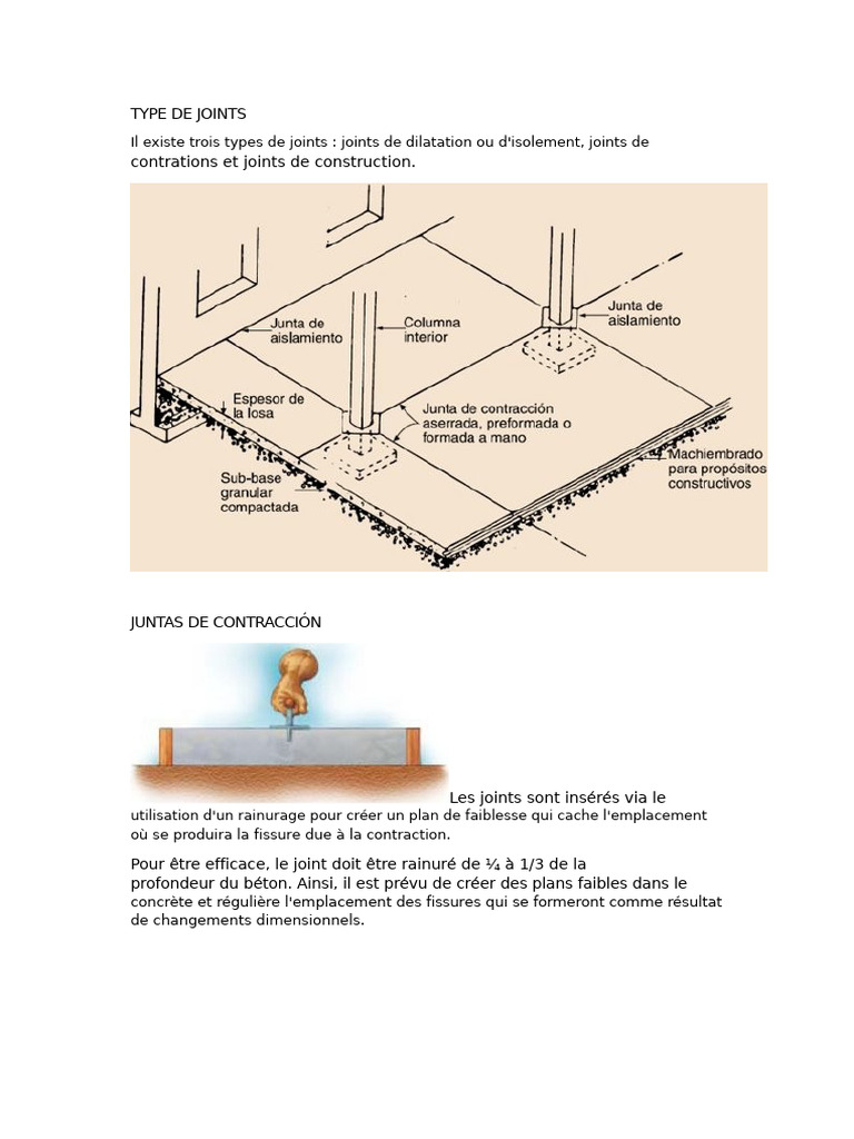 Types de joints en béton et leur utilisation | PDF | Béton