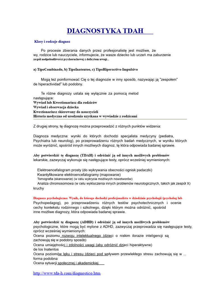 Diagnoza Adhd | PDF