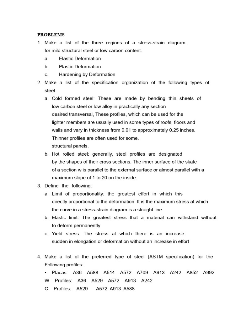 Answers | PDF | Deformation (Engineering) | Yield (Engineering)
