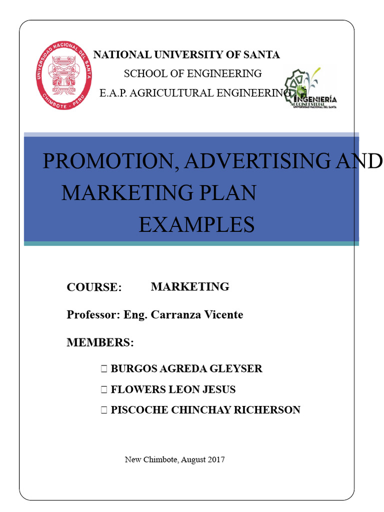 Report On Promotion, Advertising, and Marketing Plan | PDF ...