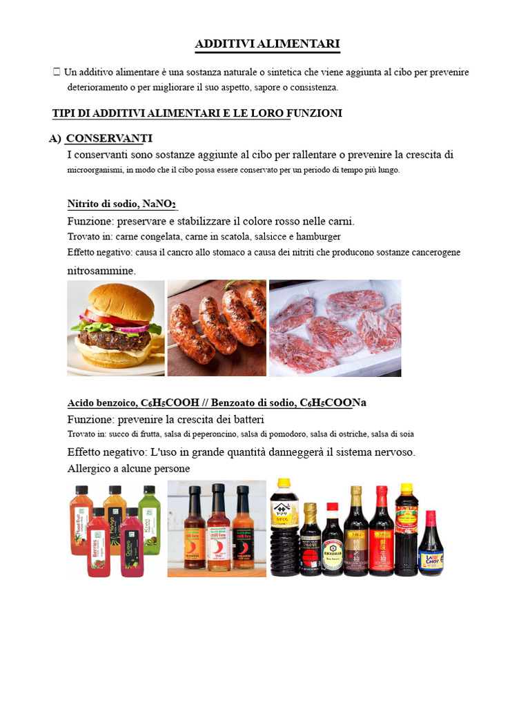 Additivi Alimentari | PDF