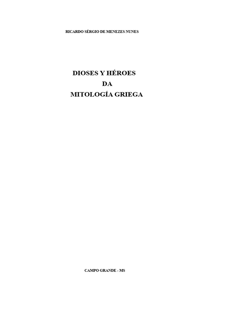 Dioses y héroes de la mitología griega | PDF | Zeus | Hera