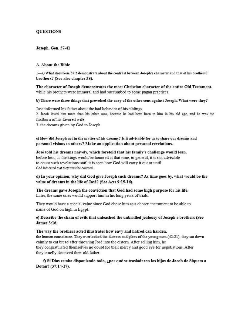 Questionnaire 6th Week To Complete | PDF | Jacob