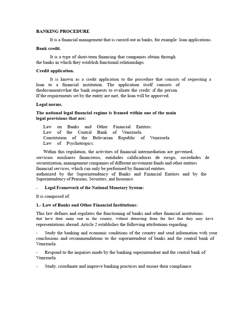 Banking Procedure | PDF | Banks | Letter Of Credit
