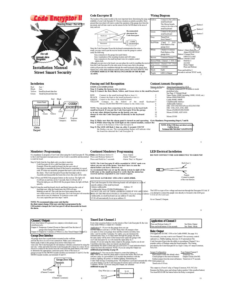 Code Encryptor II Wiring Guide | PDF | Computer Keyboard | Relay
