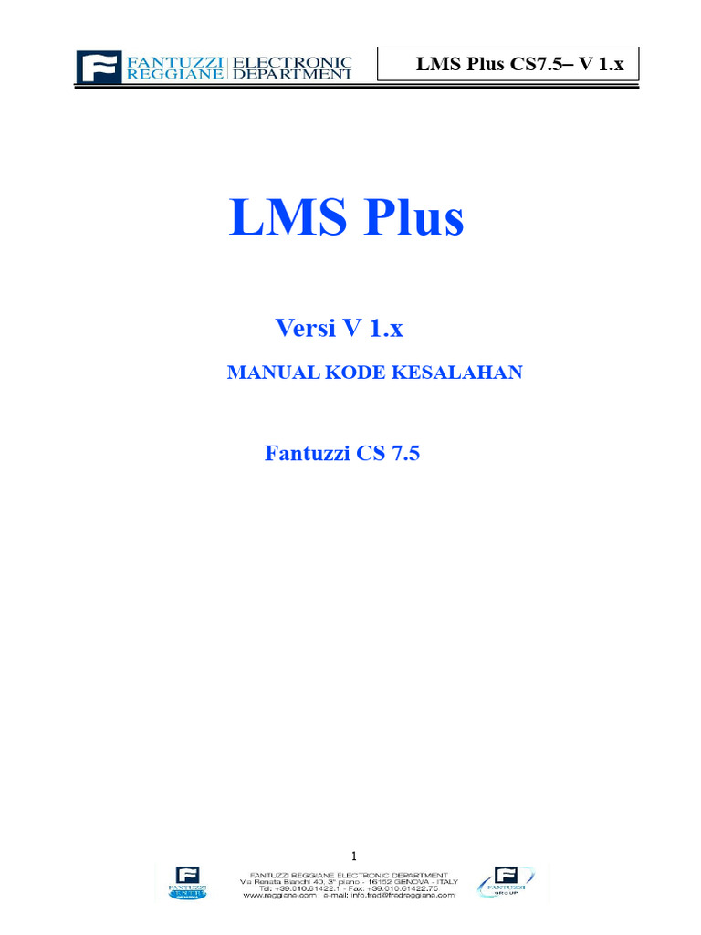 Manual Kode Kesalahan LMS Plus CS7.5 | PDF