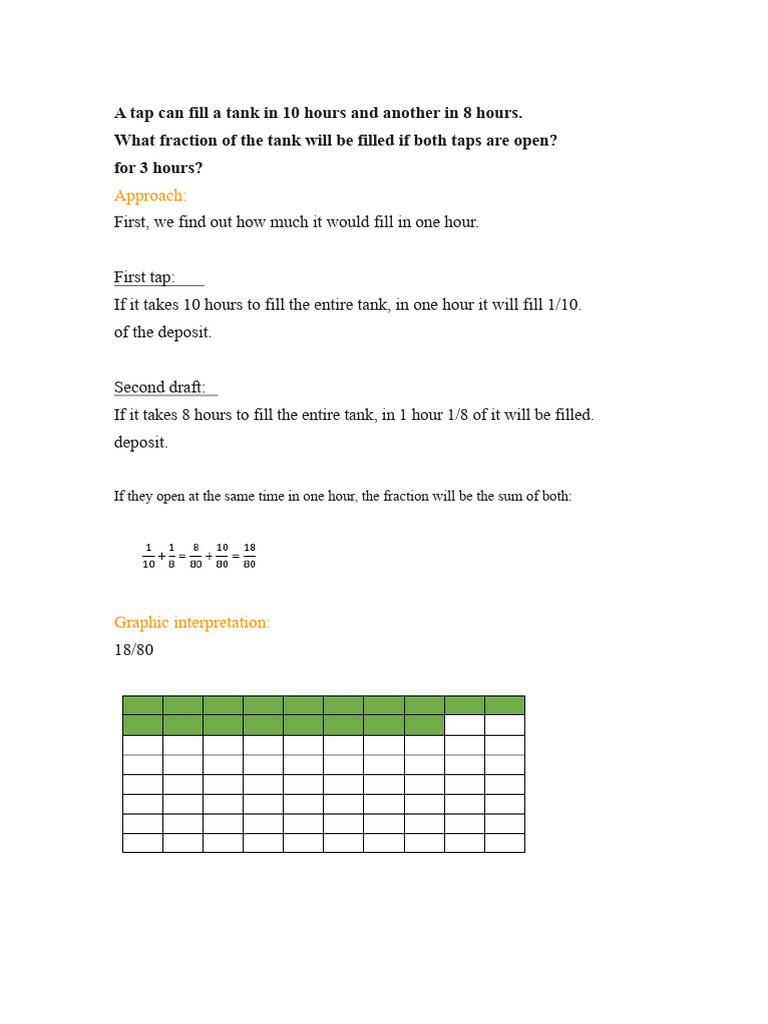 Tank Filling Calculation with Two Taps | PDF