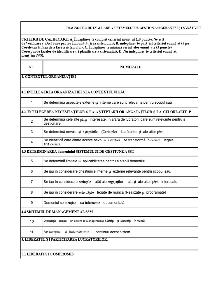 Lista de Verificare ISO 45001-2018 (Recuperată) | PDF