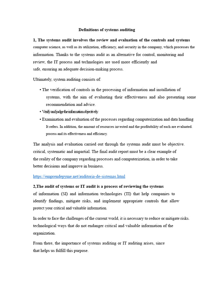 Understanding Systems Auditing Basics | PDF | Audit | Internal Control