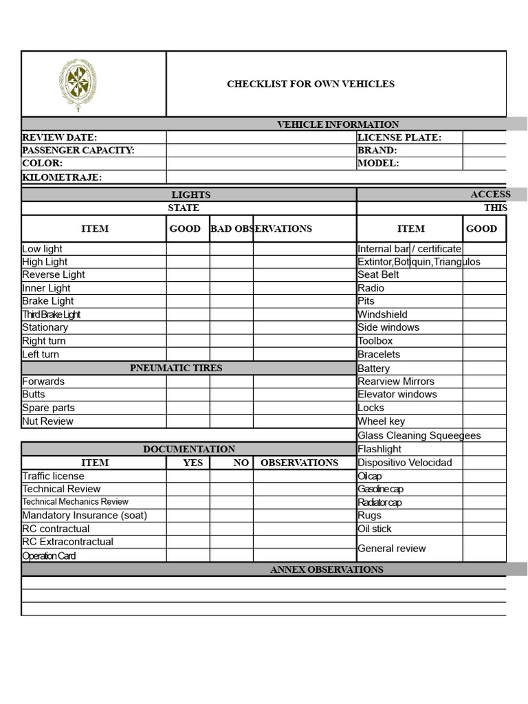 Vehicle Maintenance Checklist Guide | PDF | Vehicles | Transport