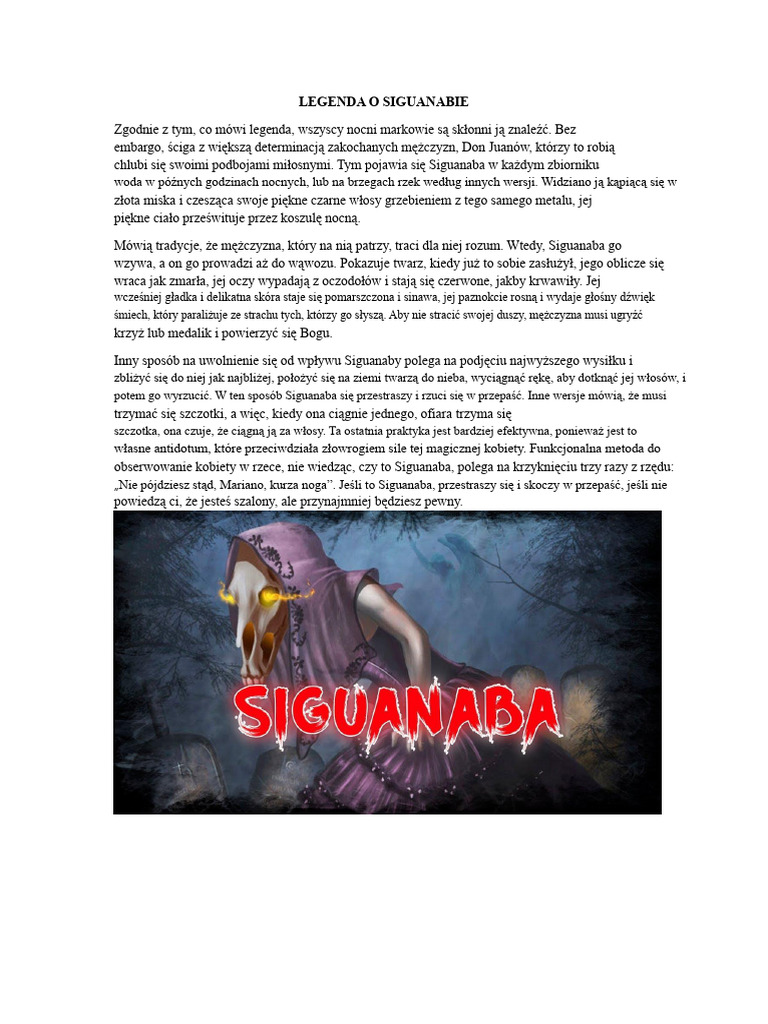 Legenda o La Siguanaba | PDF