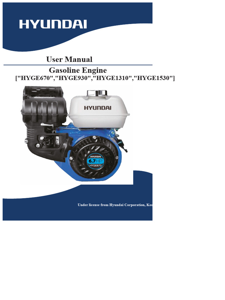 Gasoline Engine User Manual Guide | PDF | Engines | Exhaust Gas