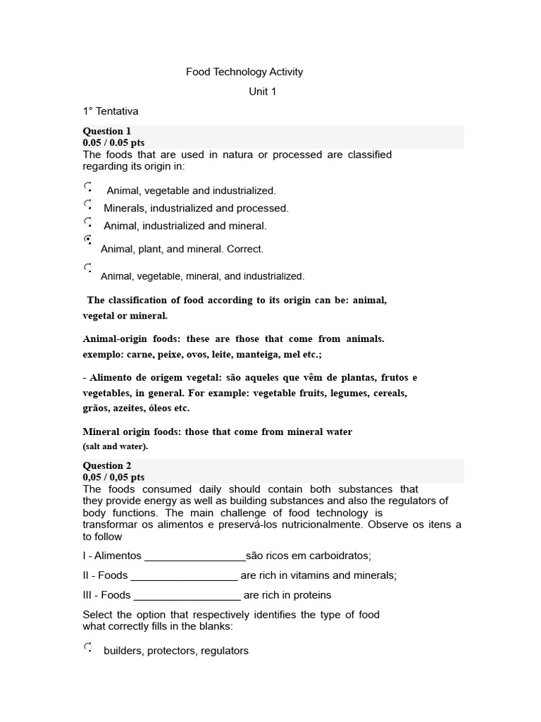 Food Technology Activity READY | PDF | Enzyme | Fermentation