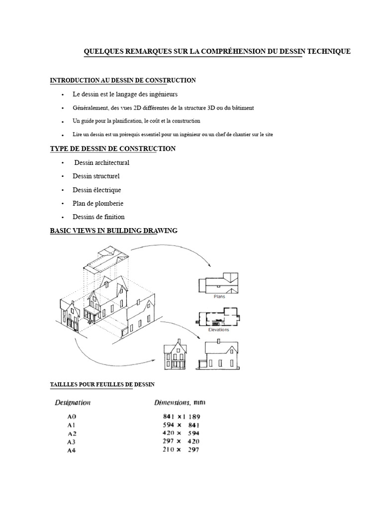 Comprendre le Dessin Technique en Construction | PDF