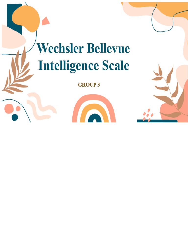 Wechsler Bellevue Intelligence Scale Overview | PDF | Wechsler Adult ...