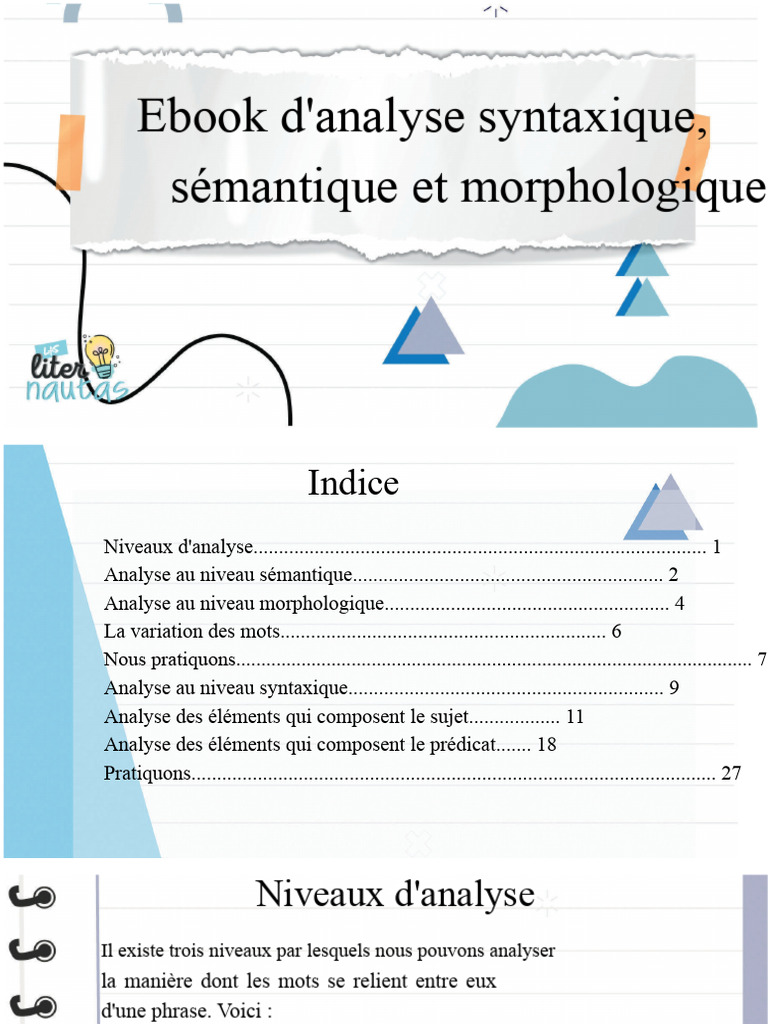Analyse syntaxique et sémantique des mots | PDF | Sujet (Grammaire ...