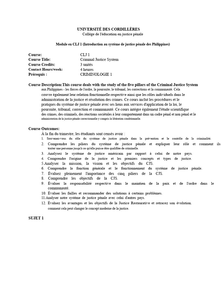 Introduction au système de justice pénale | PDF | Crimes | Crime et ...