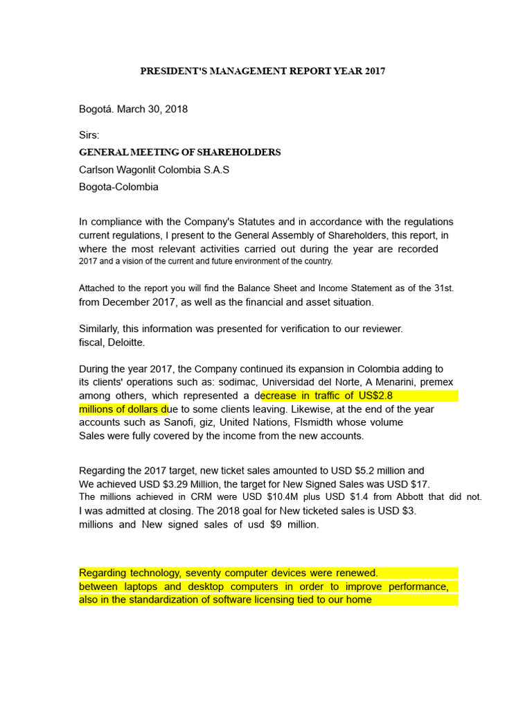 Management Report Models | PDF | United States Dollar | Business