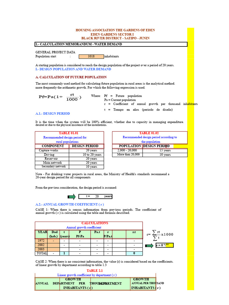 Water Demand Calculation for Eden Gardens | PDF | Reservoir | Water