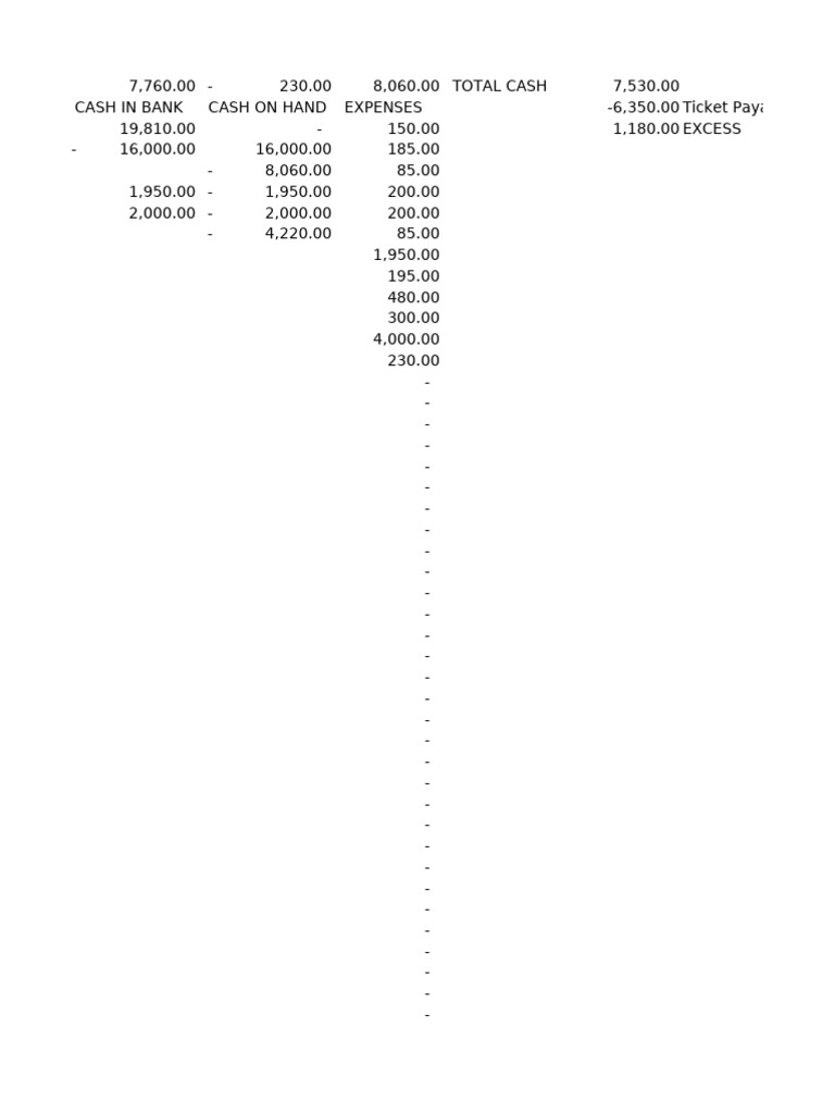 Cash Flow Summary and Expenses Report | PDF