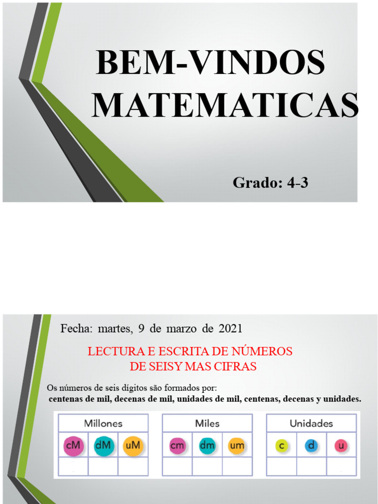 Leitura e Escrever Números de Seis Dígitos | PDF