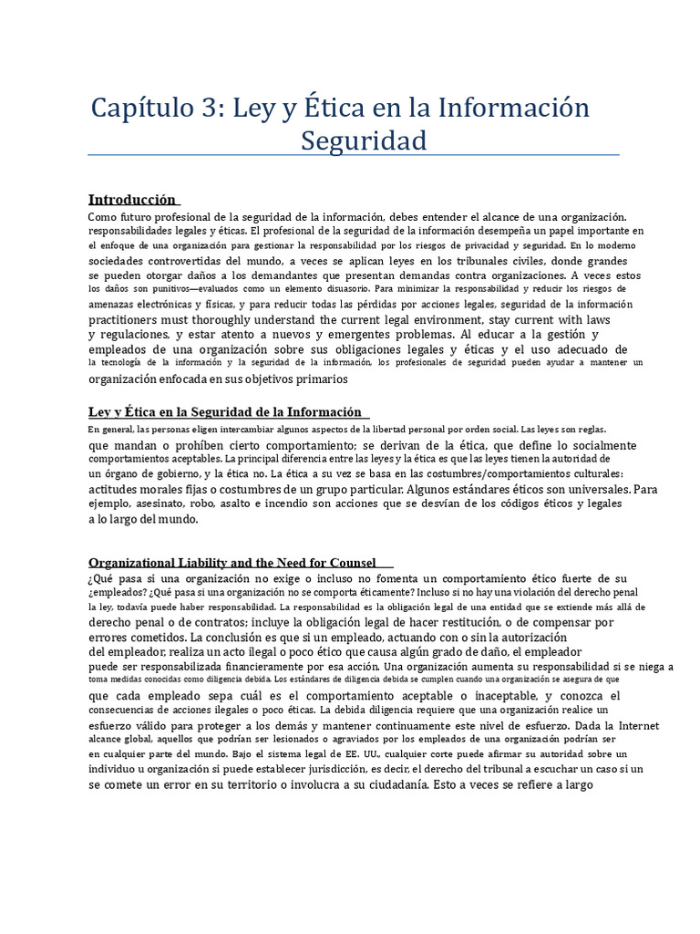 Ley y Ética en Seguridad Informática | PDF | Ley de derechos de autor ...