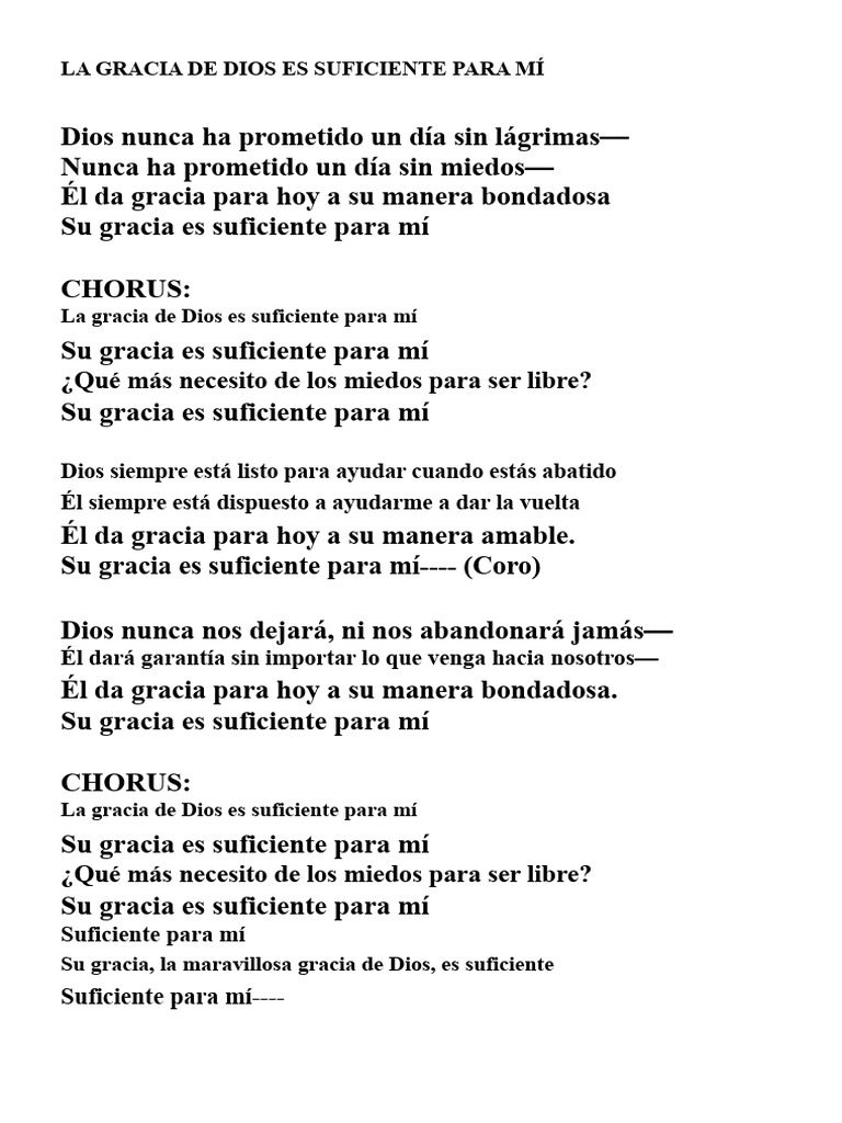 La Gracia de Dios Es Suficiente para Mí | PDF