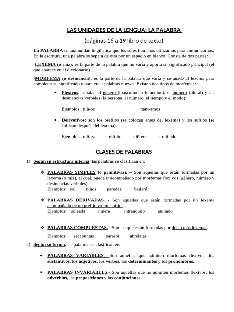 La Palabra y Su Estructura | PDF