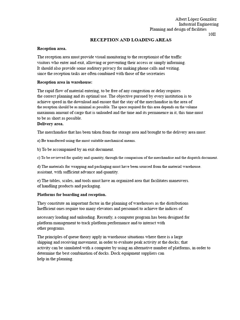 Warehouse Reception and Loading Design Guide | PDF | Warehouse | Door