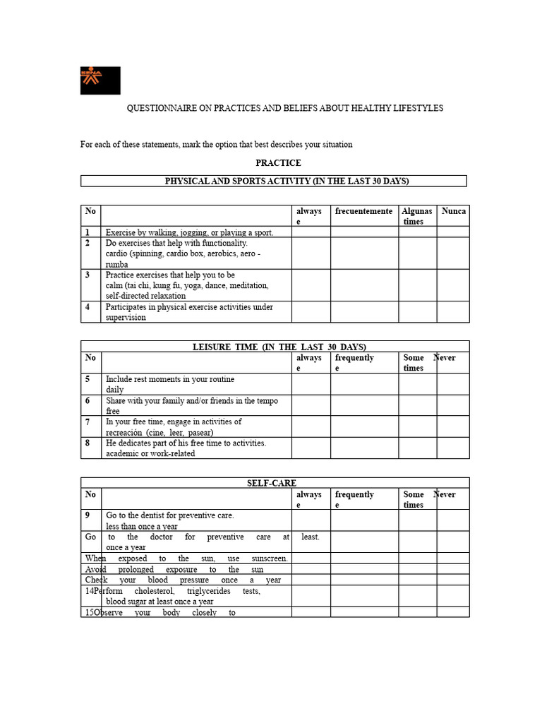 Test On Healthy Habits 22 | PDF | Aerobic Exercise | Meat
