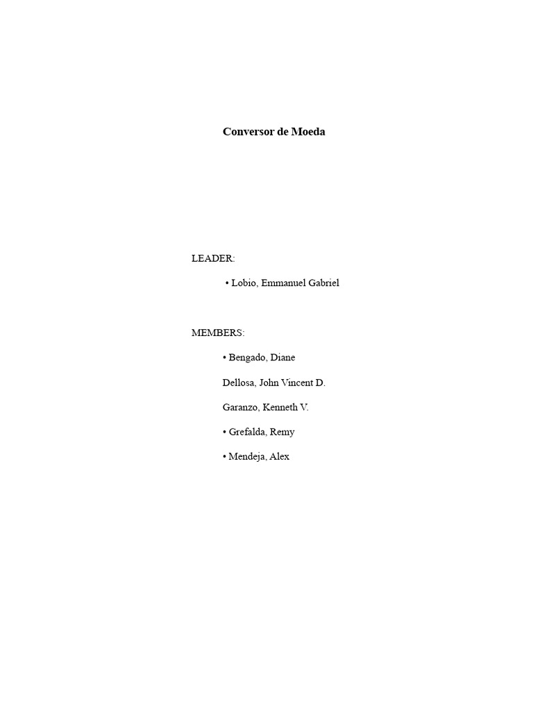 Conversor de Moedas em Java: Guia Prático | PDF | Moeda | Java ...