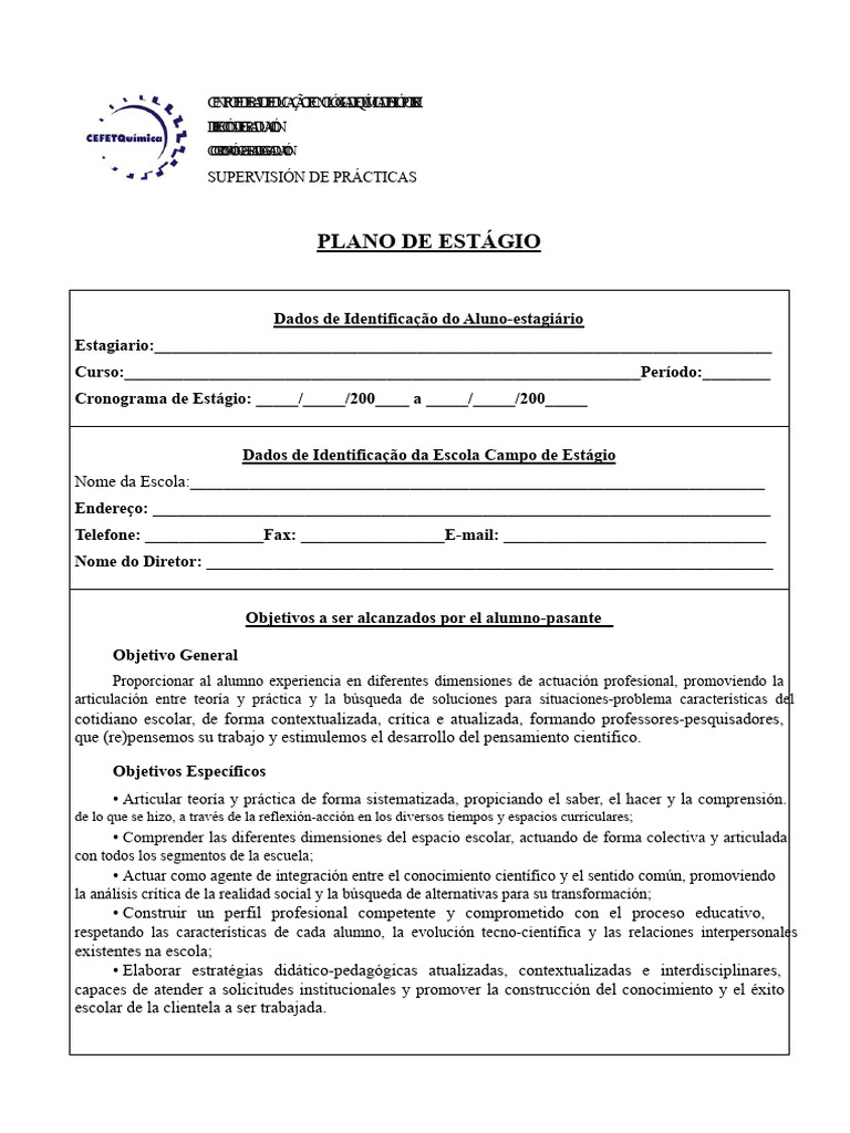 Plan de Estágio para Estudiantes de Educación | PDF | Pedagogía | Maestros
