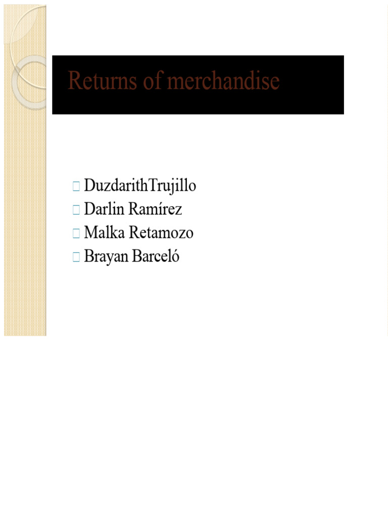 Returns of Merchandise | PDF | Logistics | Business