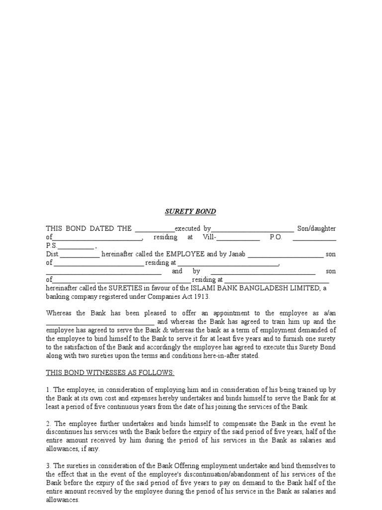 Surety Bond Employment Salary