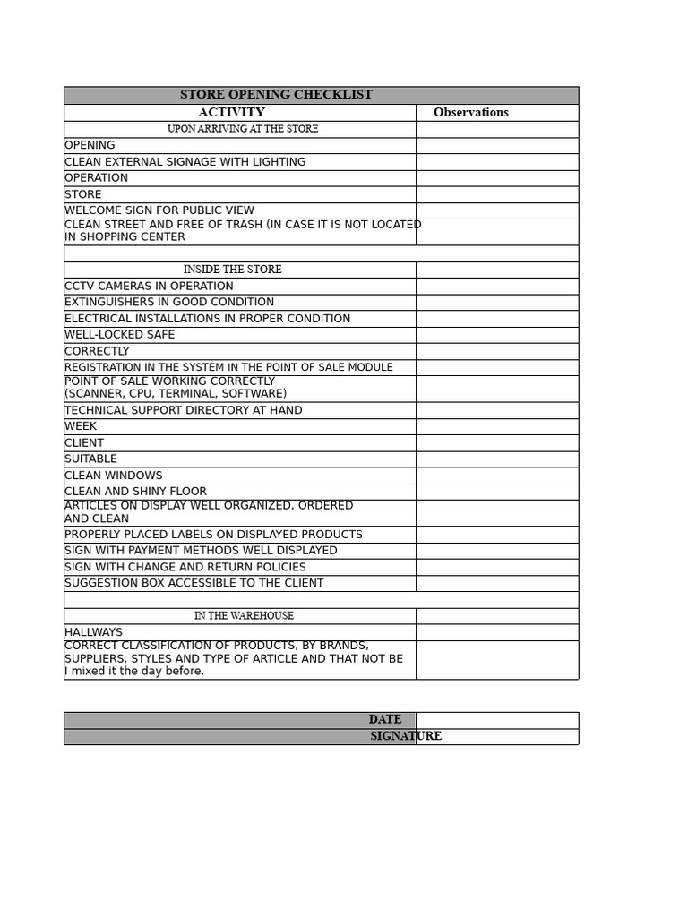 Warehouse Check List | PDF | Point Of Sale | Warehouse