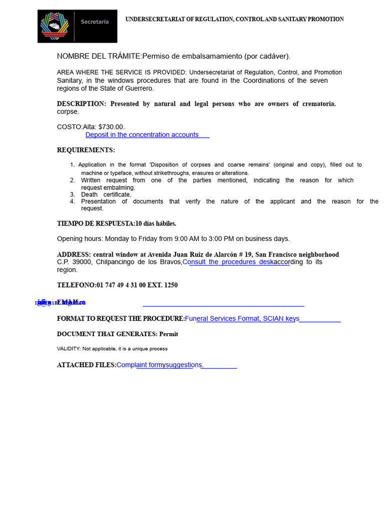 23 Embalming Permit | PDF