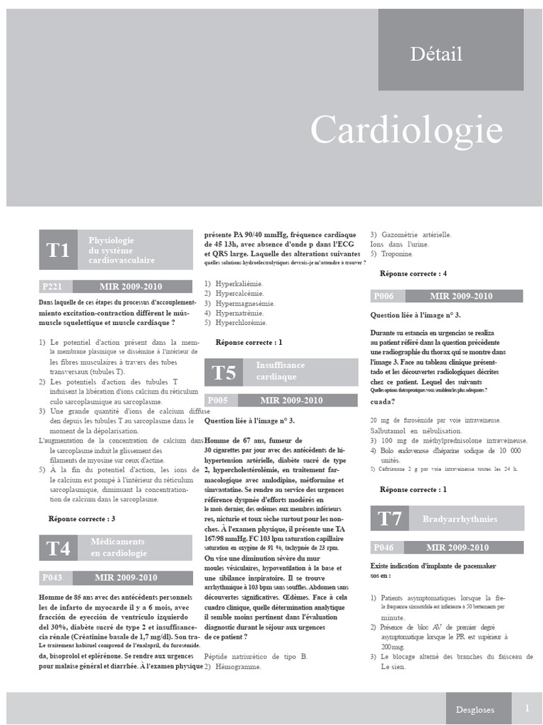 Évaluation clinique en cardiologie urgente | PDF | Contraction du ...