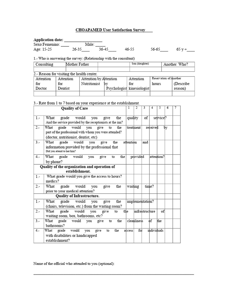 User Satisfaction Survey | PDF