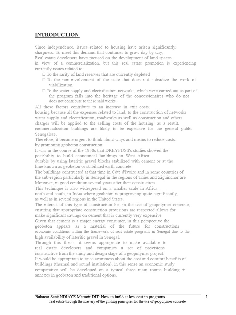 Cost-Effective Geobeton Construction in Senegal | PDF | Soil | Natural ...
