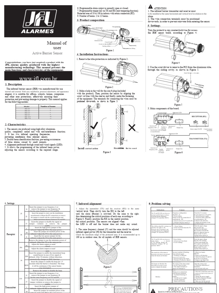 Infrared Barrier Sensor Installation Guide | PDF | Electrical Connector ...