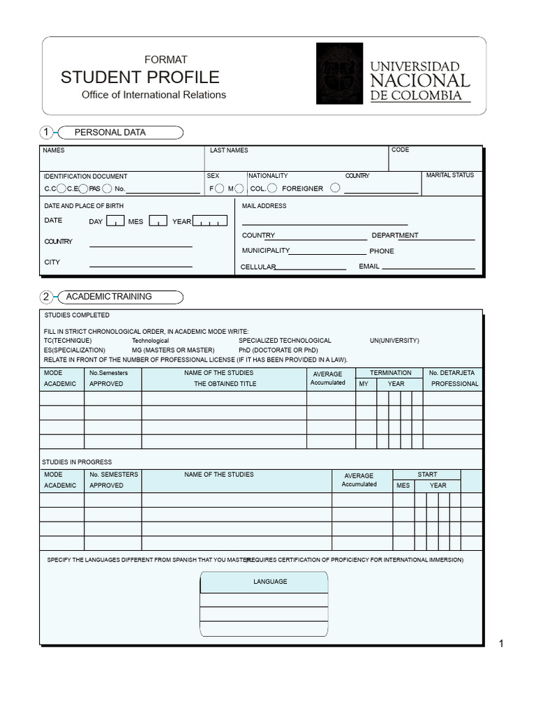 Student Profile Format | PDF