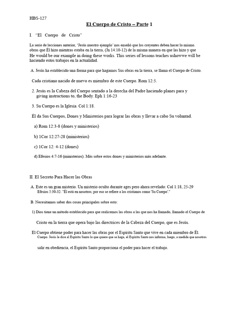 El Cuerpo de Cristo 1 | PDF | Cristo (título) | espíritu Santo
