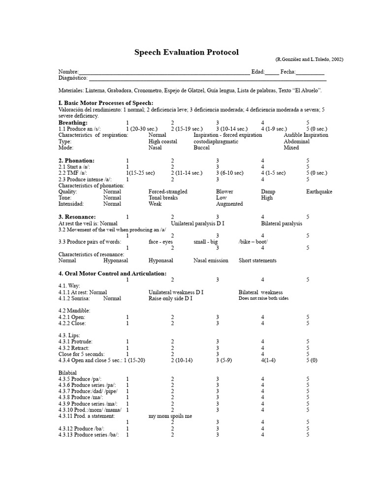 Speech Evaluation Protocol Guide | PDF | Phonology | Linguistics