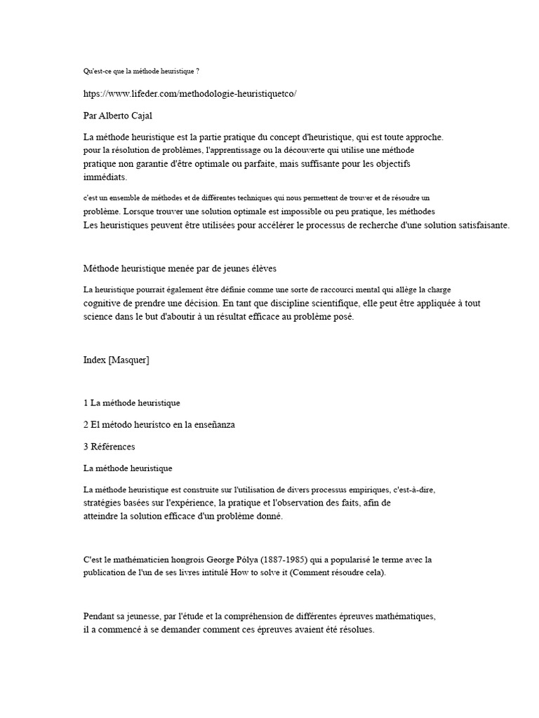 Comprendre la méthode heuristique | PDF | Mathématiques | Algorithmes