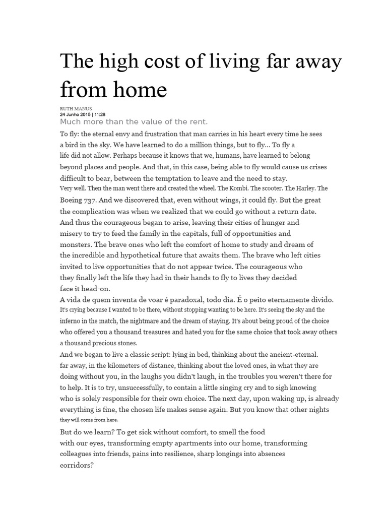 The High Cost of Living Away from Home | PDF | Cost Of Living