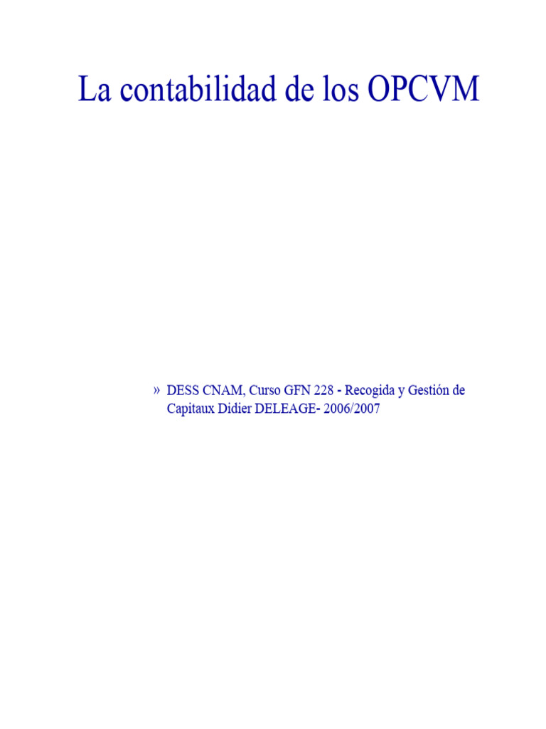 Contabilidad OPCVM | PDF | Contabilidad | Hoja de balance