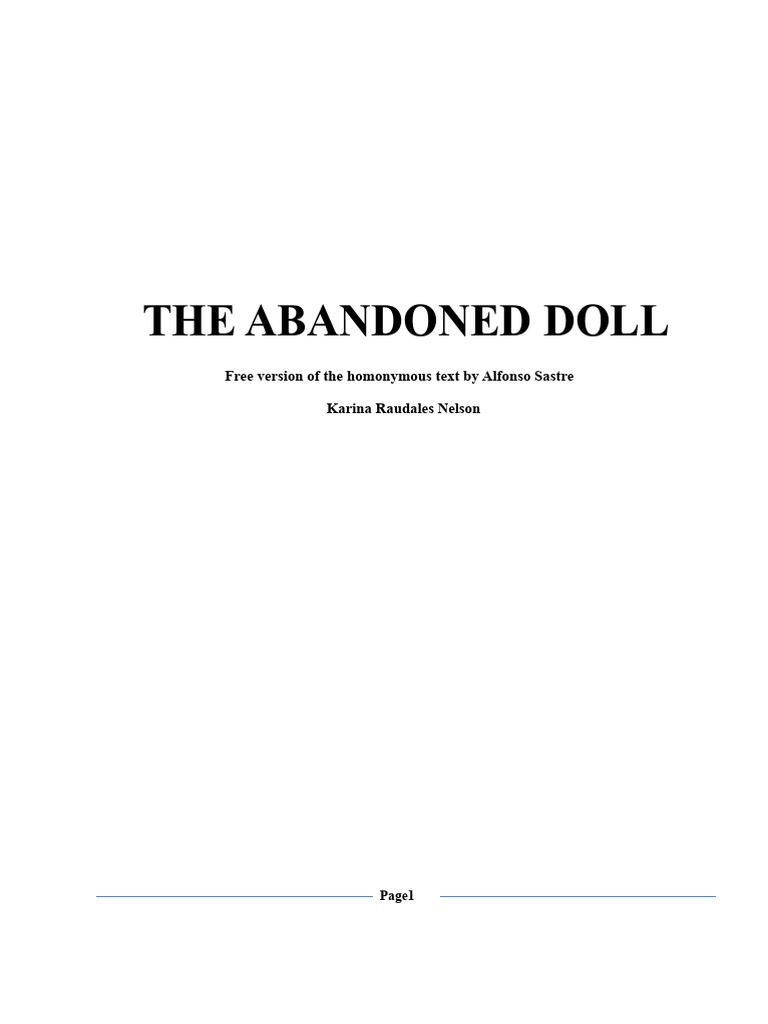 The Abandoned Doll: A Play Script | PDF
