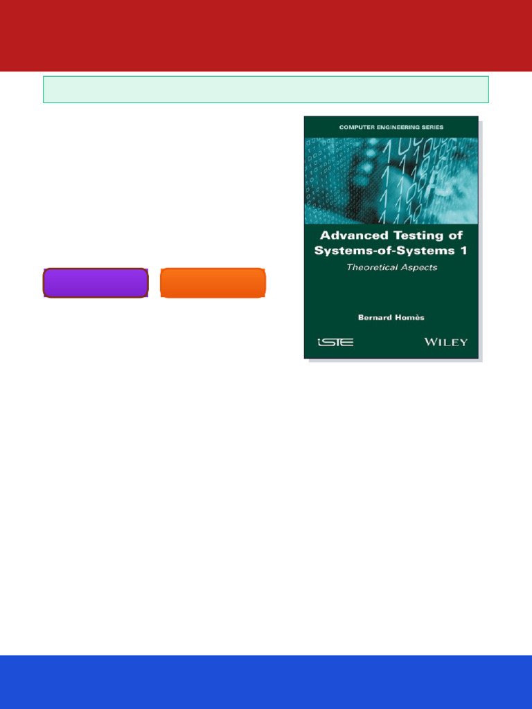 Advanced Testing of Systems-of-Systems, Volume 1 - Theoretical Aspects ...