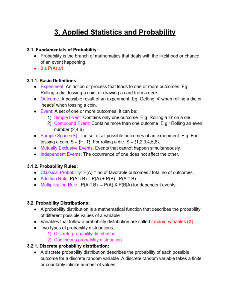 Applied Statistics and Probability Guide | PDF | Probability ...