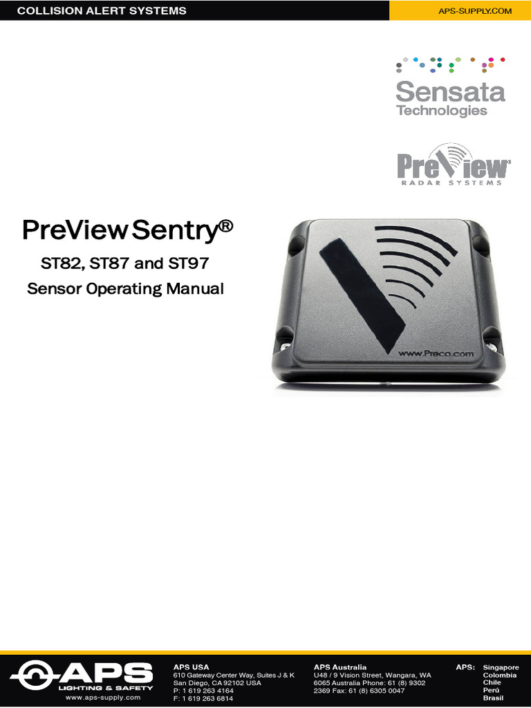 PreView Sentry® Collision Alert Manual | PDF | Radar | Electrical ...